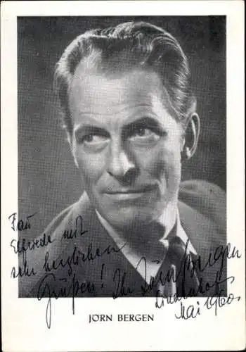 Ak Schauspieler Jörn Bergen, Portrait, Autogramm