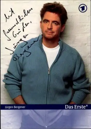 Ak Schauspieler Jürgen Bergener, Portrait, Autogramm, ARD, Sportschau