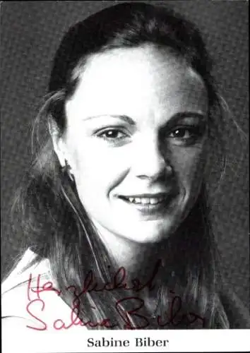 Ak Schauspielerin Sabine Biber, Portrait, Autogramm