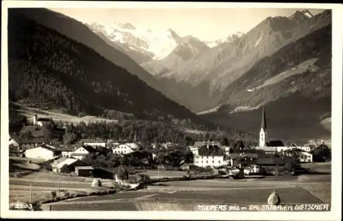 Ak Mieders im Stubaital Tirol, Panorama, Stubaier Gletscher