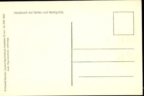 Ak Innsbruck in Tirol, Panorama, Serles, Nockspitze