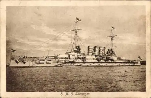 Ak Deutsches Kriegsschiff, SMS Thüringen, Kaiserliche Marine