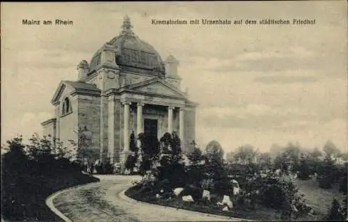 Ak Mainz am Rhein, Krematorium, Urnenhain, städtischer Friedhof