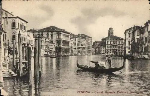 Ak Venezia Venedig Veneto, Canal Grande Palazzo Browning