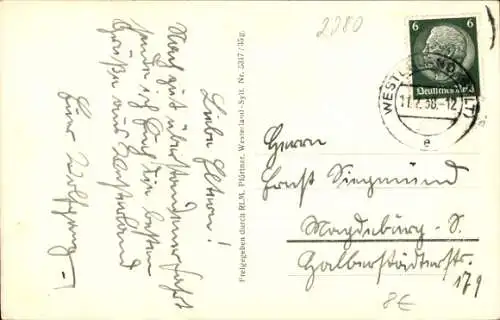 Ak Westerland auf Sylt, Luftaufnahme, Strand