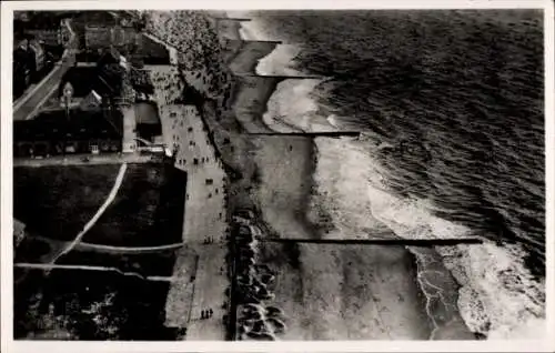 Ak Westerland auf Sylt, Luftaufnahme, Strand