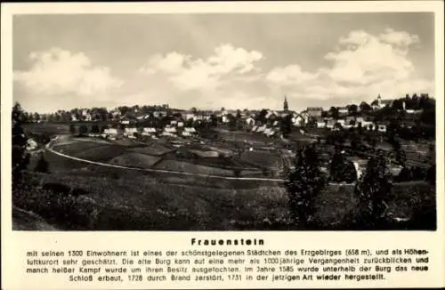 Ak Frauenstein im Erzgebirge, Gesamtansicht