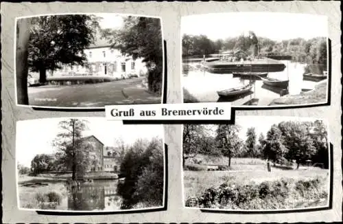 Ak Bremervörde in Niedersachsen, Kreishaus, Boote