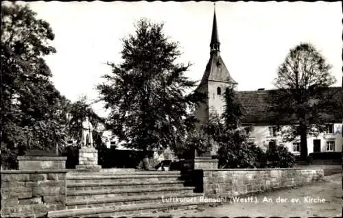 Ak Rönsahl Kierspe Sauerland, An der ev. Kirche