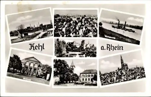 Ak Kehl am Rhein, Rathaus, Straßburger Münster, Salondampfer