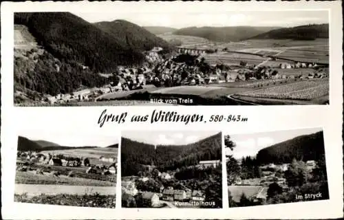 Ak Willingen im Upland Waldeck Hessen, Blick vom Treis, Kurmittelhaus, im Stryck