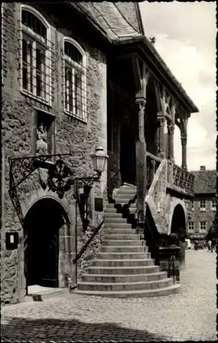 Ak Goslar am Harz, Rathaustreppe