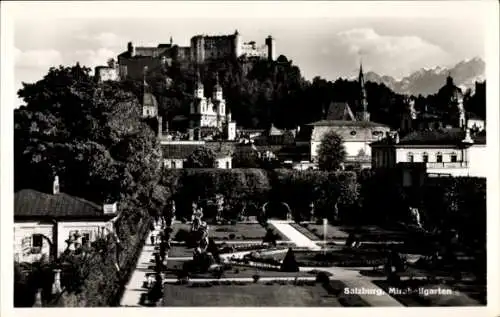 Ak Salzburg in Österreich, Mirabellgarten, Schloss