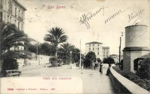 Ak San Remo Ligurien, Viale alla stazione