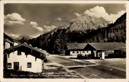 Ak Berchtesgaden in Oberbayern, Watzmann, Alpenstraße, Passhöhe Schwarzbachwacht