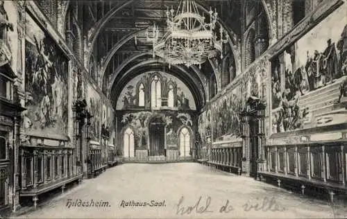 Ak Hildesheim in Niedersachsen, Rathaus, Saal