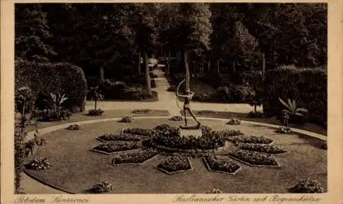 Ak Potsdam Sanssouci, Sizilianischer Garten mit Bogenschütze