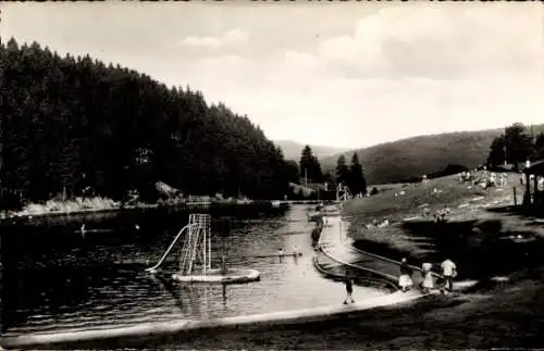 Ak Brilon im Sauerland, Schwimmbad am Waldsee