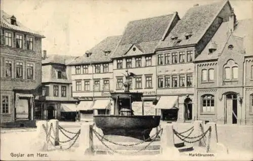 Ak Goslar am Harz, Marktbrunnen