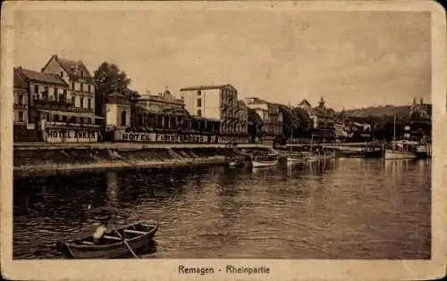 Ak Remagen am Rhein, Teilansicht, Hotel Anker