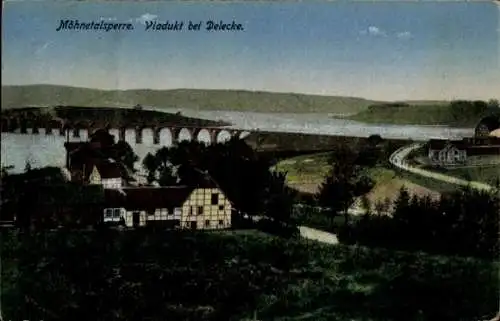 Ak Delecke Möhnesee in Westfalen, Möhnetalsperre, Viadukt