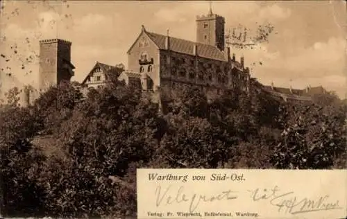 Ak Lutherstadt Eisenach in Thüringen, Wartburg, von Süd-Ost