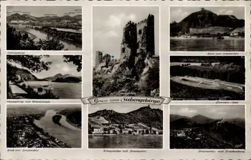 Ak Königswinter am Rhein, Drachenfels, Drachenburg, Siebengebirge, Rolandsbogen