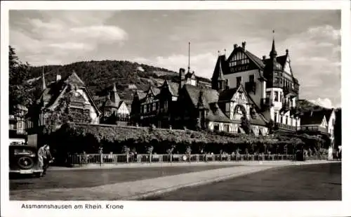 Ak Assmannshausen Rüdesheim Rhein, Gasthof Krone