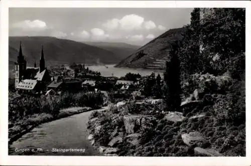 Ak Bingen am Rhein, Teilansicht, Steingartenweg, Kirche