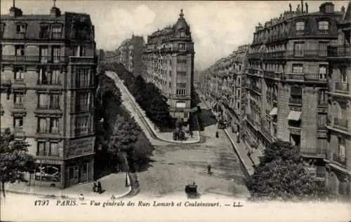 Ak Paris XVIII. Montmartre, Rue Lamarck, Rue Caulaincourt