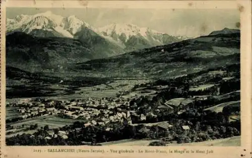 Ak Sallanches Haute Savoie, Gesamtansicht, Mont Blanc