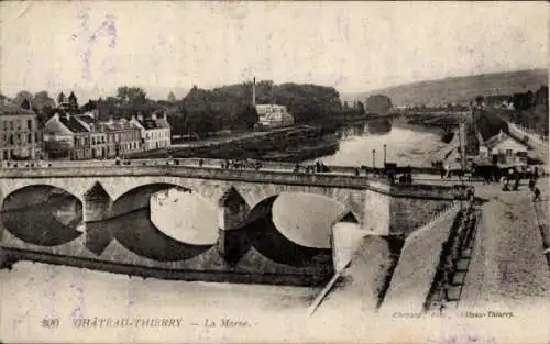 Ak Château Thierry Aisne, Marne, Brücke