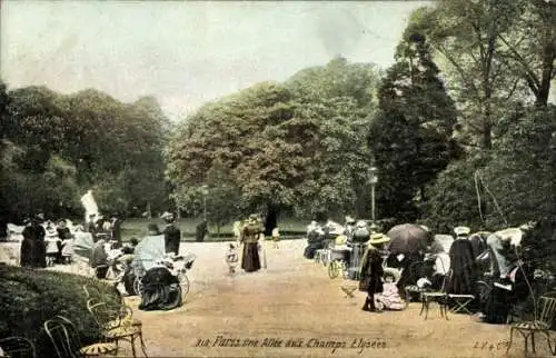 Ak Paris VIII, Avenue des Champs Élysées, Allee, Spaziergänger