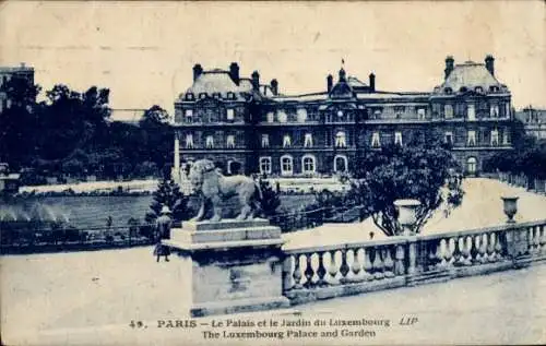 Ak Paris VI, Jardin du Luxembourg, Palais