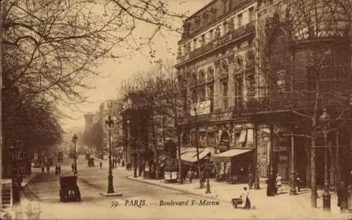 Ak Paris I Louvre, Boulevard St-Martin