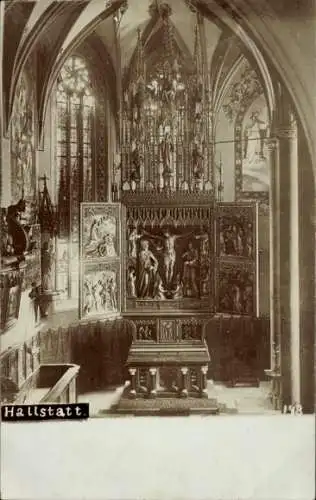 Ak Hallstatt im Salzkammergut Oberösterreich, Kirche, Hochaltar