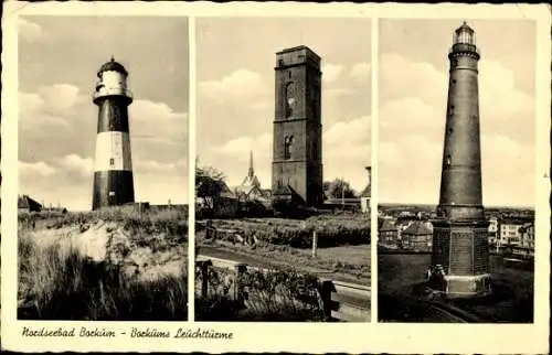 Ak Insel Borkum Ostfriesland, Leuchttürme