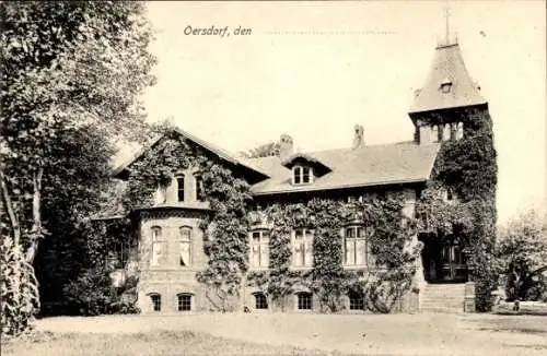 Ak Oersdorf in Schleswig Holstein, mit Efeu bewachsenes Gemäuer der Villa