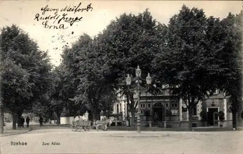 Ak Itzehoe in Schleswig Holstein, Etablissement Zum Adler, Kutsche