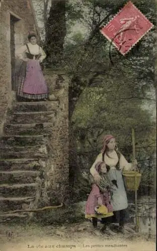Ak Leben auf den Feldern, Die kleinen Bettler