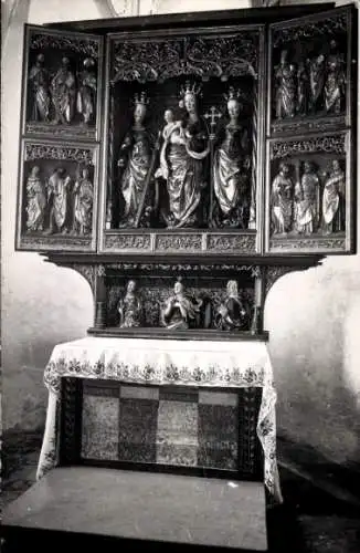 Ak Ossiach in Kärnten, Stiftskirche, Gotischer Flügelaltar