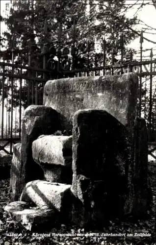 Ak Zollfeld Kärnten, Kärntens Herzogstuhl aus dem 13. Jahrhundert