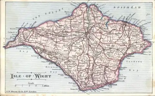 Landkarten Ak Isle of Wight England, Gesamtansicht