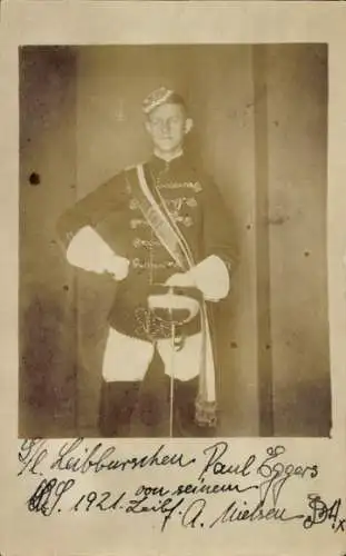 Studentika Foto Ak Student in Uniform, Portrait, Mütze, Säbel