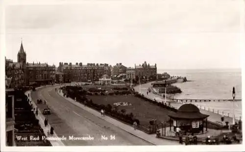 Ak Morecambe Lancaster Lancashire England, West End Promenade