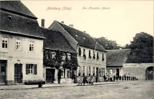 Ak Mühlberg an der Elbe, Altstädter Markt