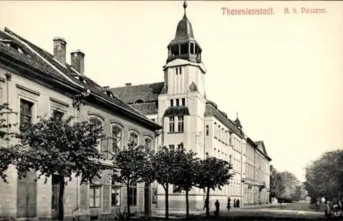 Ak Terezín Theresienstadt Reg. Aussig, K. k. Postamt
