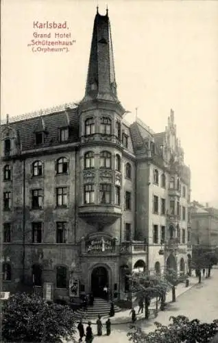 Ak Karlovy Vary Karlsbad Stadt, Grand Hotel Schützenhaus, Orpheum
