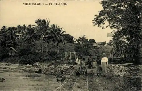 Ak Port Léon Yule Island Papua Neuguinea, Ortspartie, Anwohner