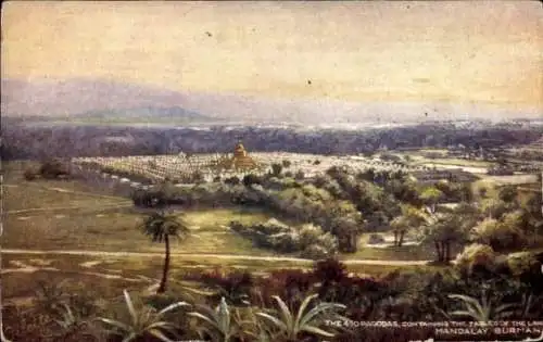 Künstler Ak Mandalay Myanmar Burma, Pagodas